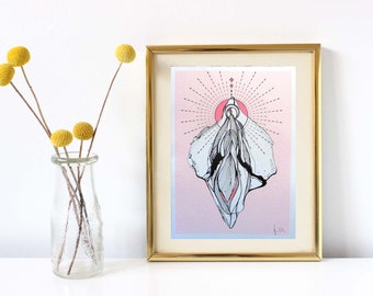High Quality limited holy vulva print - on handmade cotton paper.