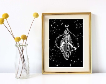 High Quality limited vulva print - on handmade cotton paper.