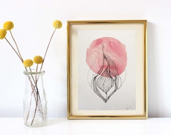 High Quality limited Vulva Print - on handmade cotton paper.