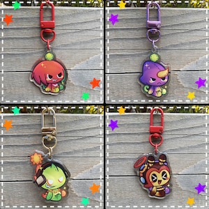 Knuckles, Espio, Vector and Charmy Chao Plush Acrylic Charm / Keychain