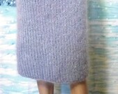 Mohair skirt gray thick mohair fluffy mohair straight skirt handmade skirt mohair Angora skirt Made to order