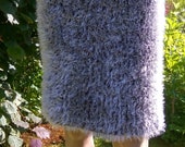 Skirt with feathers Mini skirt Pencil skirt Knit skirt made to order Handmade Knit skirt their mohair and decofur Warm fluffy skirt.