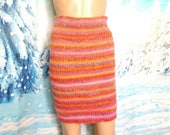Knitted skirt Pencil skirt Wool melange red skirt Mini skirt Comfortable skirt The straight skirt Handmade skirt The skirt is made of wool
