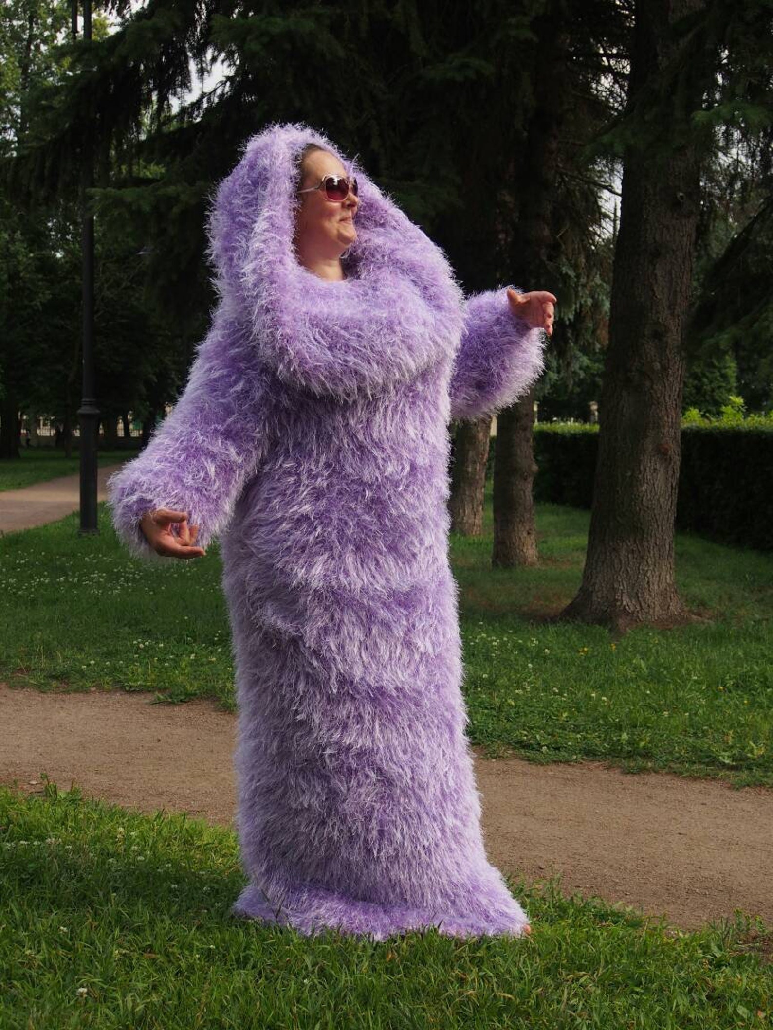 fluffy maxi dress
