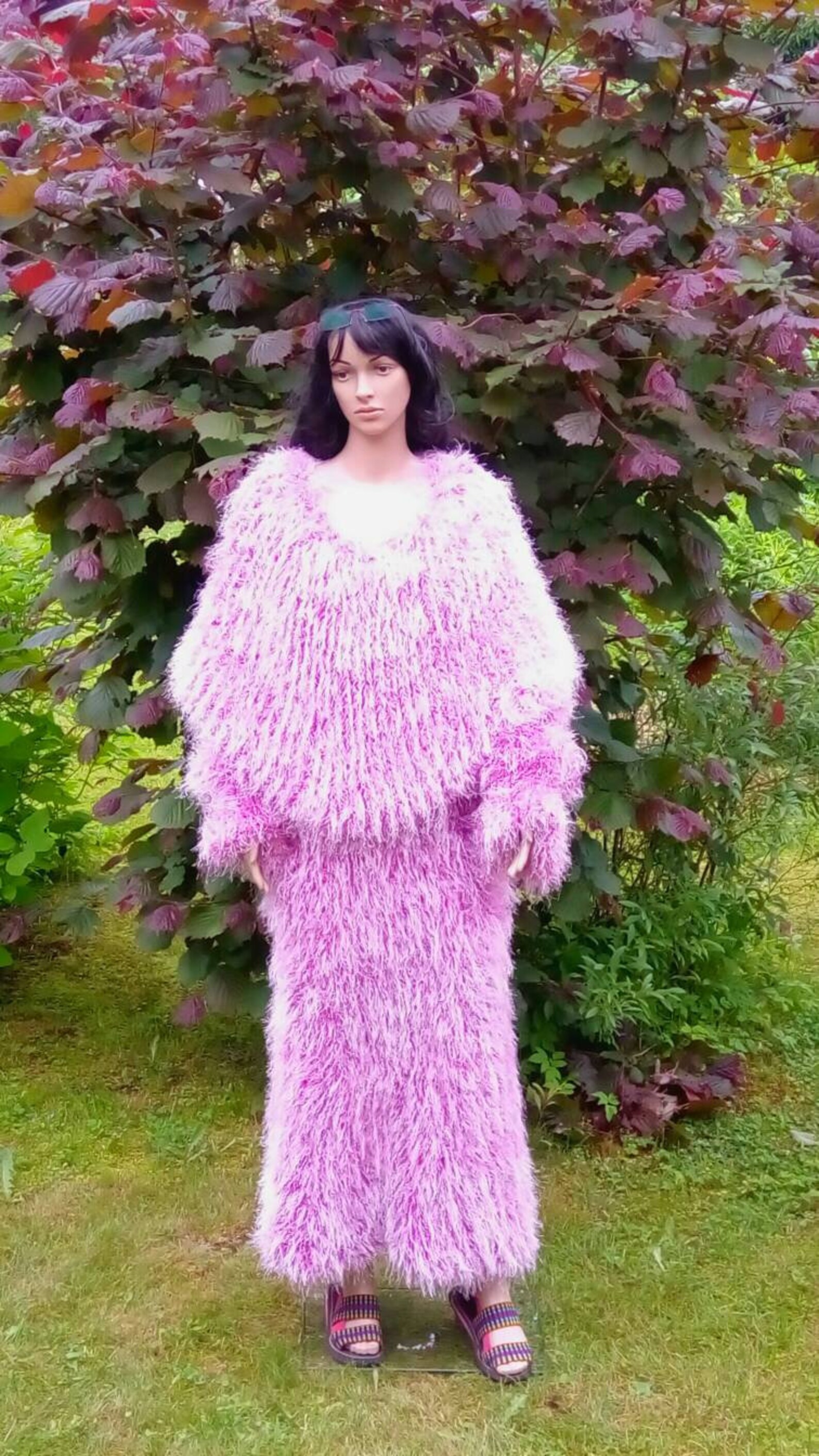 fluffy maxi dress