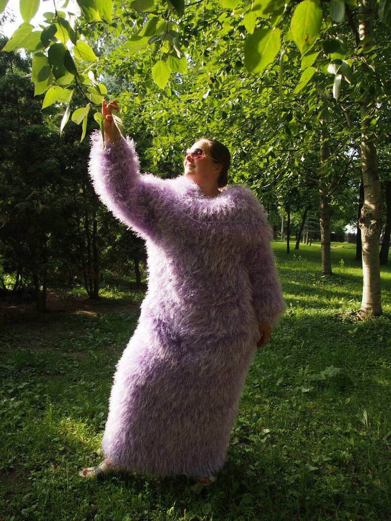 fluffy maxi dress