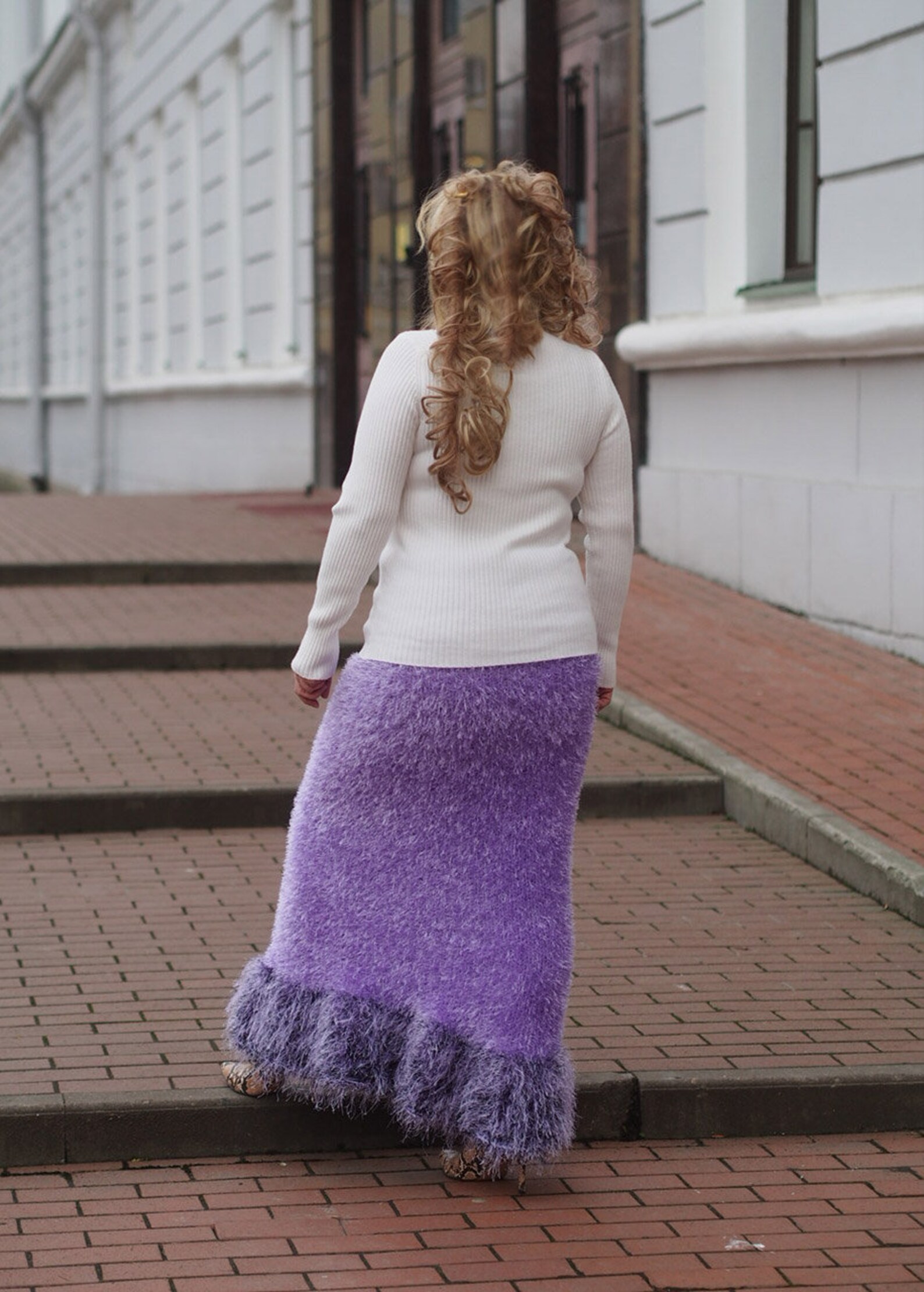 Long Skirt / Pufy Skirt Yarn Decofur /yarn Mohair/ Long NAP Etsy