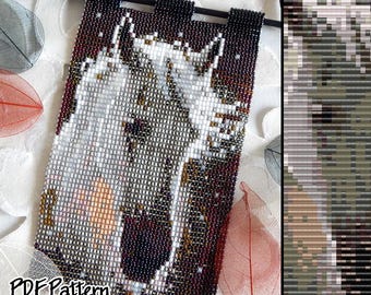 PDF Pattern White horse beaded Picture tapestry