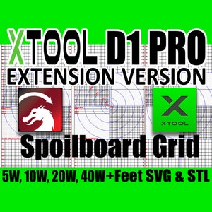 xTool D1 Pro EXTENSION Grid/Feet/Lightburn/xTool Creative Space-bestanden (digitale download)