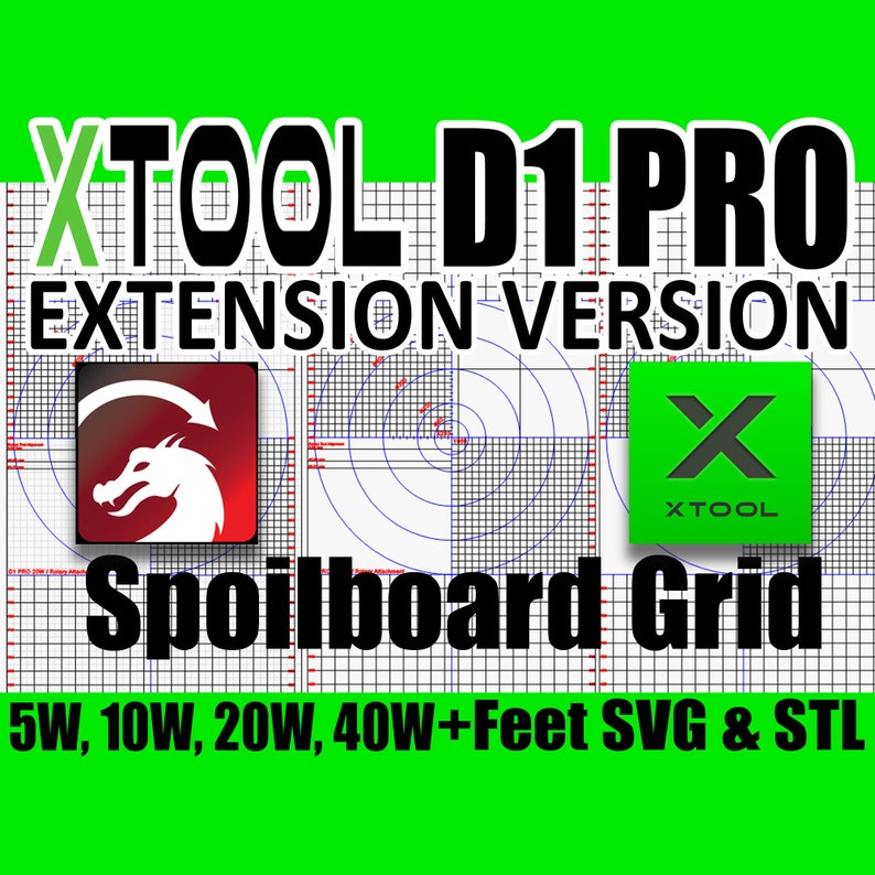 xTool D1 Pro EXTENSION Grid/Feet/Lightburn/xTool Creative Space Files (Digital Download) image 1