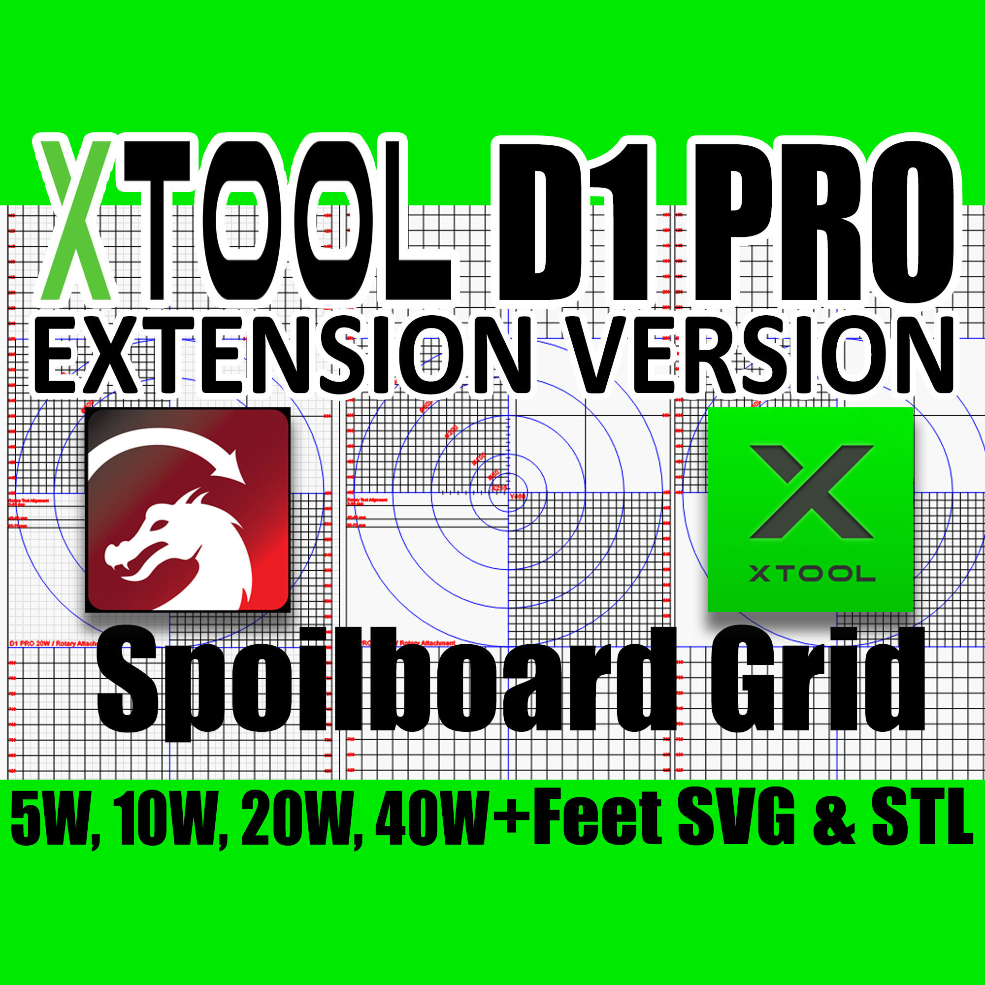 Xtool D1 Pro EXTENSION Grid/feet/lightburn/xtool Creative Space