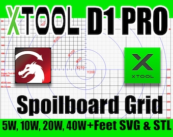 xTool D1 Pro Grid/Feet/Lightburn/xTool Creative Space Files (Descarga digital)