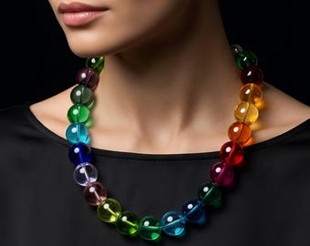 Hollow glass necklace, murano necklace, lampwork  (DDP for USA) jewelry making