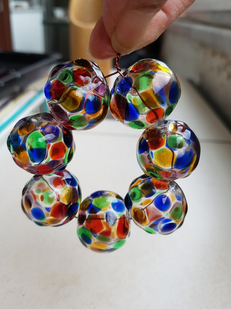 7pc Hollow Glass Beads Mix. Lampwork Blown Glass Etsy
