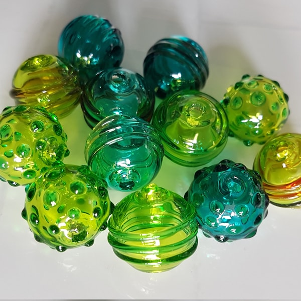 perles de verre creuses, mélange de perles soufflées au chalumeau, perles de verre de murano