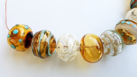 10 - 25mm Lampwork Large-Hole Glass Beads - Black Mix - 5 pcs.