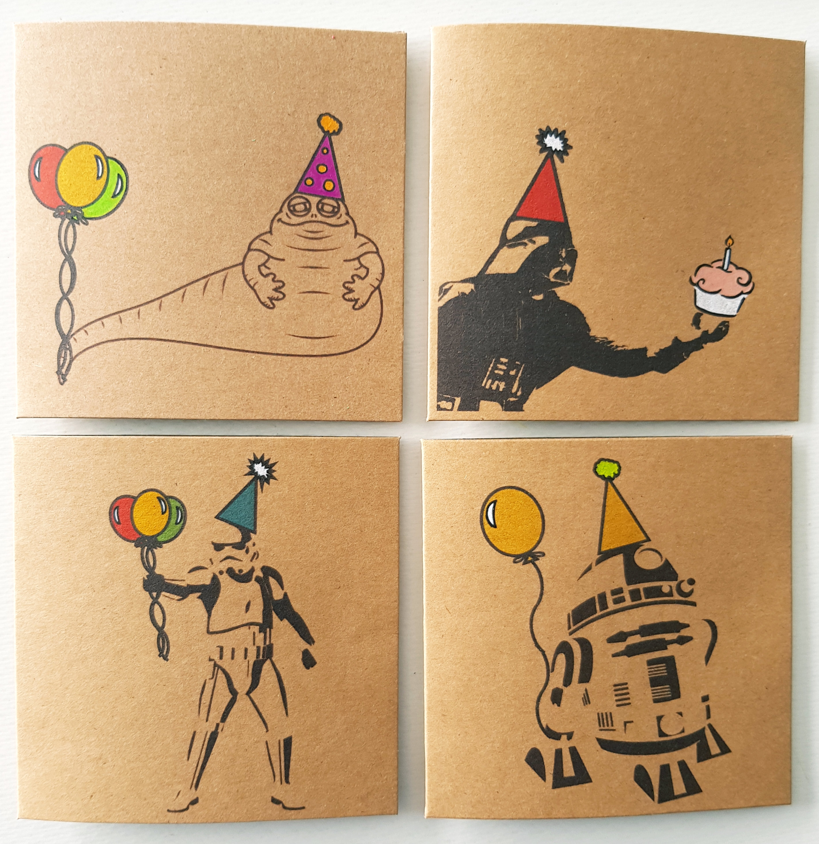 Set of 4 Unique Birthday Cards Funny Star Wars Cards - Etsy Singapore