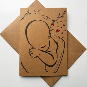 Carta fatta a mano per papà - nuovo papà - carta unica del giorno del papà - papà e figlia - papà e figlio - nuovo bambino