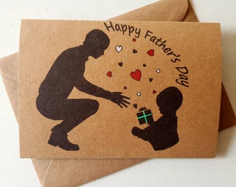 Handmade Card For Daddy - New Daddy - Unique Father's Day Card - Daddy and Daughter - Daddy and Son - New Baby