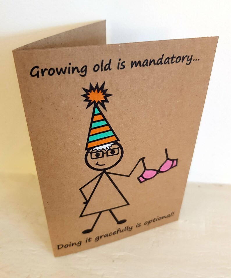Handmade Sticklady Birthday Card Unique Old Lady Card - Etsy