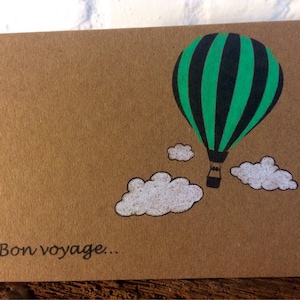 Carte Bon Voyage faite à la main - Carte de bonne chance unique - Meilleurs Voeux - Joyeux Voyage