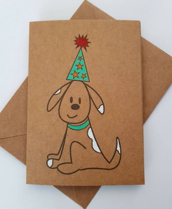 Handmade Scruffy Dog Birthday Card Cute Doggy Card Party Etsy