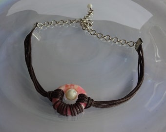 Mother of pearl braided choker