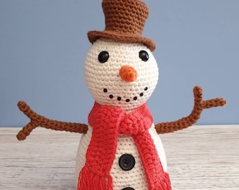 Snowman Crochet Pattern - Seth the Snowman Pattern - PDF in US and UK Terms - Christmas Crochet Toy Pattern