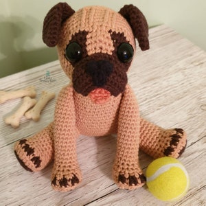 Pug Crochet Pattern - Perry the Pug Pattern - PDF in US and UK Terms - Dog Toy Crochet Pattern