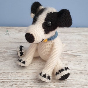 Rough Haired Jack Russell Crochet Pattern Reggie the Rough Haired Jack Russell Pattern PDF in US and UK Terms Dog Toy Crochet Pattern image 1