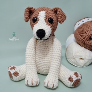 Jack Russell Crochet Pattern - Jeremy the Jack Russell Pattern - PDF in US and UK Terms - Dog Toy Crochet Pattern