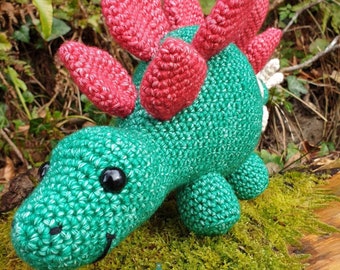 Stegosaurus Crochet Pattern - Stan the Stegosaurus Pattern - PDF in US and UK Terms - Dinosaur Toy Crochet Pattern