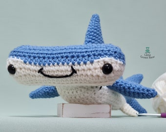 Hammerhead Shark Crochet Pattern - Hank the Hammerhead Shark Pattern - PDF in US and UK Terms - Sea Creatures Toy Crochet Pattern