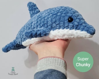 Dolphin Crochet Pattern - Dylan the Dolphin Pattern - PDF in US and UK Terms - Dolphin Toy Crochet Pattern