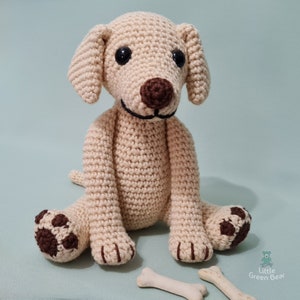Labrador Crochet Pattern - Lenny the Labrador Pattern - PDF in US and UK Terms - Dog Toy Crochet Pattern