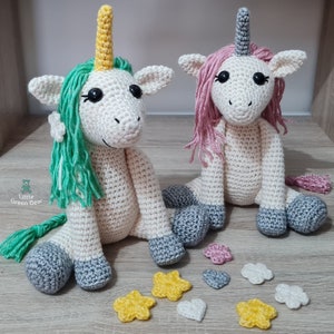 Unicorn Crochet Pattern - Uma the Unicorn Pattern - PDF in US and UK Terms - Unicorn Toy Crochet Pattern