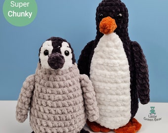 Penguin Crochet Pattern - Pru the Penguin Pattern - PDF in US and UK Terms - Penguin Chick Toy Crochet Pattern