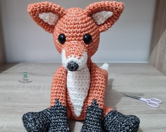 Fox Crochet Pattern - Fraser the Fox Pattern - PDF in US and UK Terms - Fox Toy Crochet Pattern