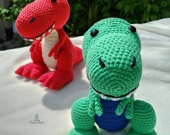 T-Rex Crochet Pattern - Travis the T-Rex Pattern - PDF in US and UK Terms - Dinosaur Toy Crochet Pattern