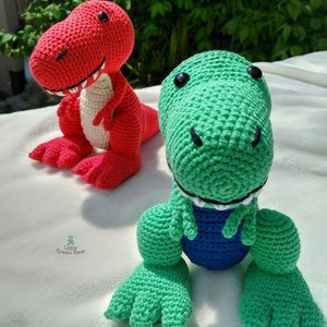 T-Rex Crochet Pattern - Travis the T-Rex Pattern - PDF in US and UK Terms - Dinosaur Toy Crochet Pattern