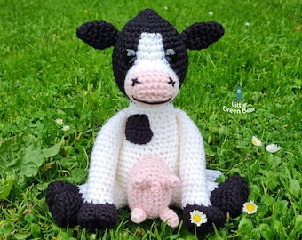 Cow Crochet Pattern - Frannie the Friesian Cow Pattern - PDF in US and UK Terms - Cow Toy Crochet Pattern