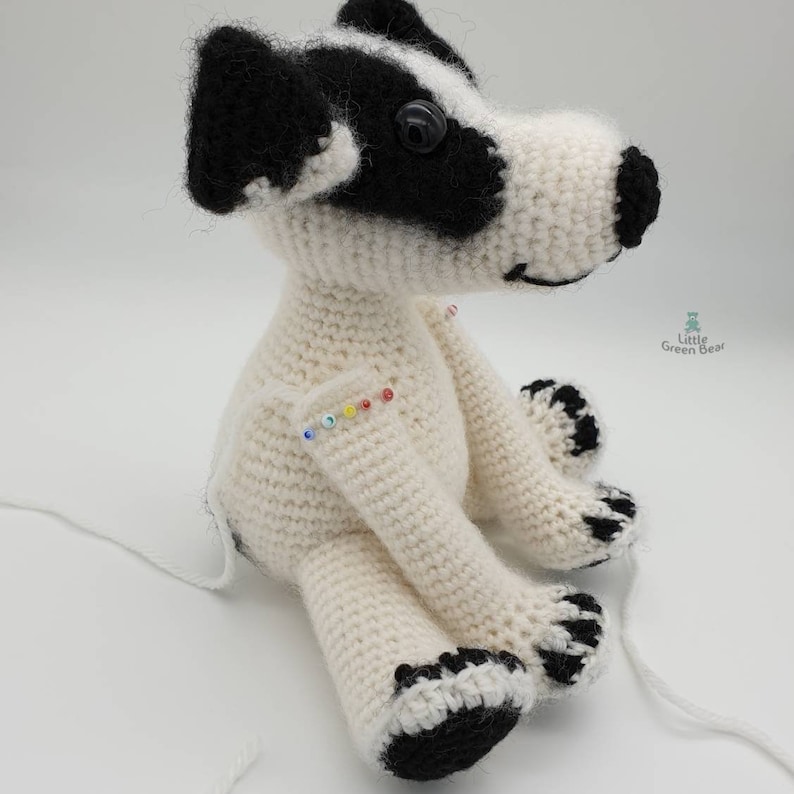 Rough Haired Jack Russell Crochet Pattern Reggie the Rough Haired Jack Russell Pattern PDF in US and UK Terms Dog Toy Crochet Pattern image 8