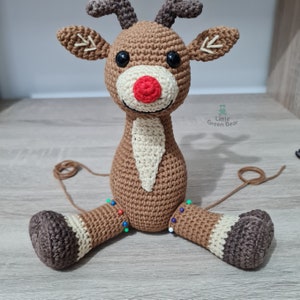 Reindeer Crochet Pattern Rudolph the Reindeer Pattern PDF in US and UK Terms Christmas Crochet Toy Pattern image 8