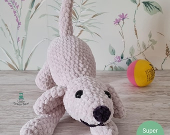 Playing Puppy Crochet Pattern, Dog Amigurumi (PDF in US & UK Terms)