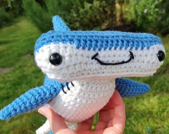 Hammerhead Shark Crochet Pattern - Hank the Hammerhead Shark Pattern - PDF in US and UK Terms - Sea Creatures Toy Crochet Pattern