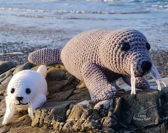 Seal Crochet Pattern - Sandy the Seal Pattern - PDF in US and UK Terms - Seal Toy Crochet Pattern