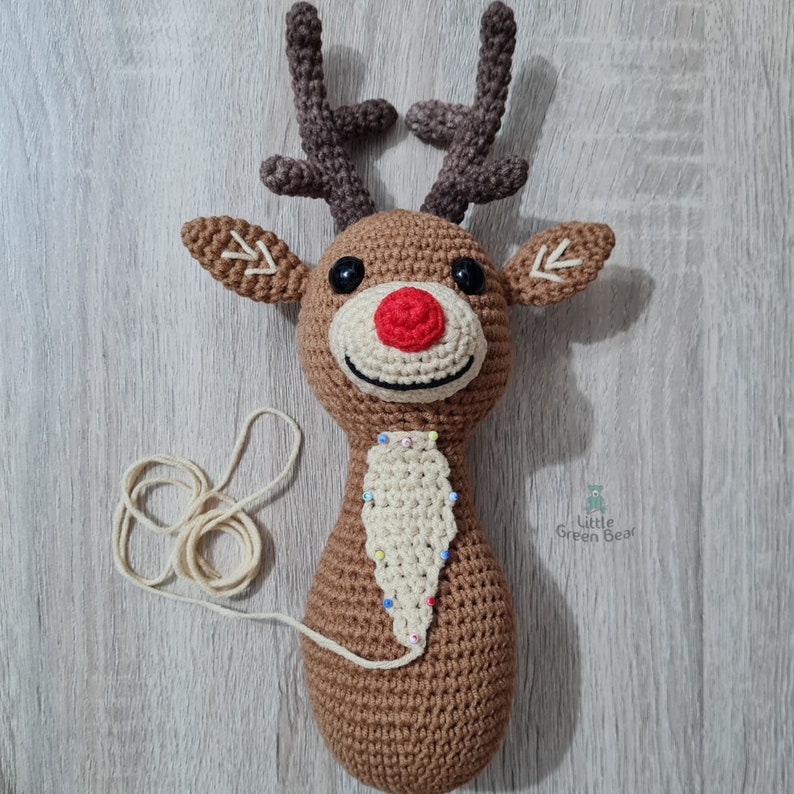 Reindeer Crochet Pattern Rudolph the Reindeer Pattern PDF in US and UK Terms Christmas Crochet Toy Pattern image 6