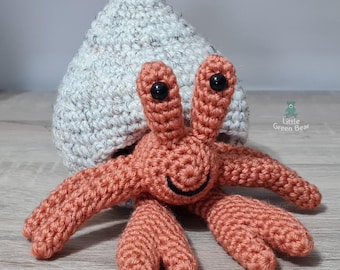 Horace the Hermit Crab Crochet Pattern, Sea Creatures Amigurumi (PDF in US & UK Terms)