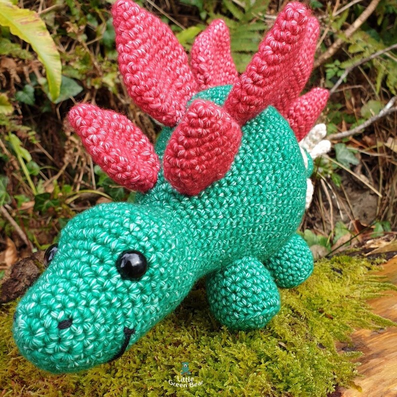 Stegosaurus Crochet Pattern Stan the Stegosaurus Pattern PDF in US and UK Terms Dinosaur Toy Crochet Pattern image 3