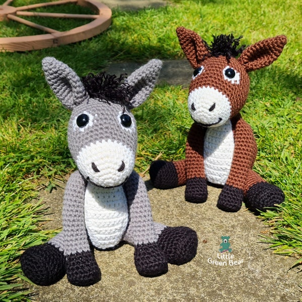 Donkey Crochet Pattern - Dennis the Donkey Pattern - PDF in US and UK Terms - Donkey Toy Crochet Pattern